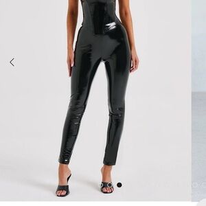 Black Vinyl Pants